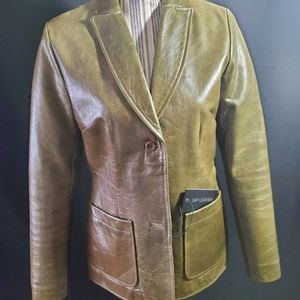 Vintage GAP Genuine Leather Blazer - Small - Green